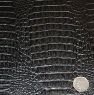Black Small Alligator Hornback Print Cow Hide Leather Skin cD9VW