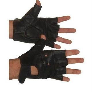   LEATHER FINGERLESS GLOVES W/ TIGHTENING STRAP SIZE # L   SS2 156