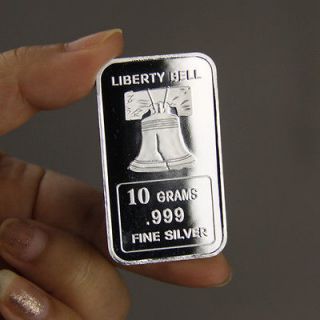 Newly listed 10 Grams 999 Fine Silver Bar / Liberty Bell SB006