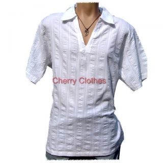 mens white cotton textured kaftan shirt small s