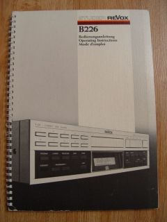 studer revox b226 operating instructions manual from canada time left