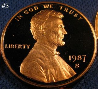 1987 s lincoln proof cent red 4 coins for sale