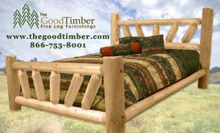 Sunburst Pine Log Bed Only $219   Ships FREE & FAST Rustic Cabin Beds 