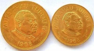 tonga 1971 investiture set of 2 gild coin unc from