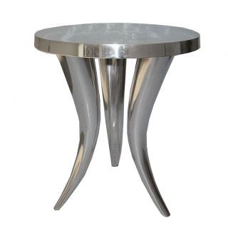 18 H Miami Horn End Table polished aluminum modern spectacular indoor 