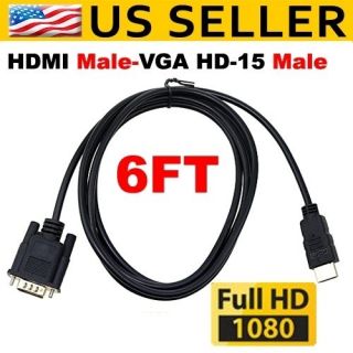 Newly listed Preminum HDMI Gold Male To VGA HD 15 Male Cable 6FT 1.8m 