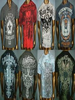 298 LOT 8 AFFLICTION XTREME COUTURE RAW STATE Fight BIKER UFC T 