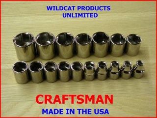 CRAFTSMAN 3/8 DRIVE   17 PIECE   6 POINT METRIC SOCKETS   MADE IN USA 