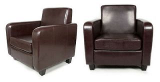 Brown Leather Tub Easy Arm Chair Restaurant Hotel Bar Contract 