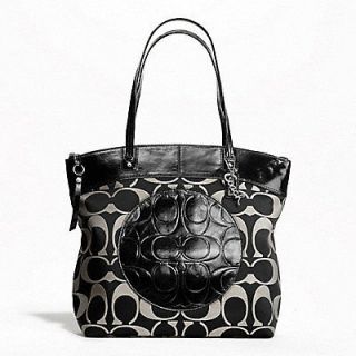 NWT COACH Laura Signature Large Tote shopper handbag purse bag black 