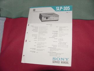 original service manual for sony slp 305 beta player time