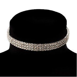 DIAMANTE RHINESTONE CHOKER WEDDING NECKLACE NOT BRACELET UK SELLER