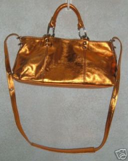 new plinio visona metallic leather handbag shoulder bag