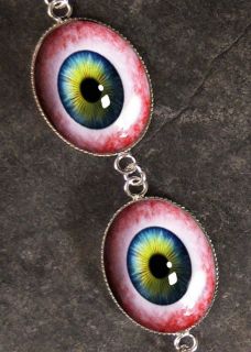 human eyeball eye sterling silver charm bracelet br 14 time