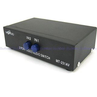 Video Audio RCA AV Switch 8 ways Selector Splitter 2 output,manual 