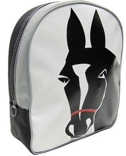girls horse backpack white with black horse 