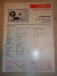 nordmende service manual 969 402 a stereo 6001 tape reel