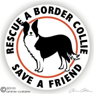 rescue a border collie dog sticker static cling 405 more