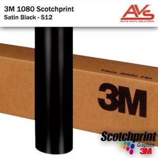 3M 1080 SATIN Black Vinyl Car Wrap Decal Film Sheet 2ft x 5ft (24in x 