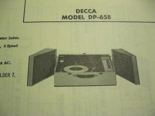 decca dp 658 phonograph photofact  5 00