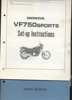 Honda VF750 Sports (1982) Set Up Manual VF750S,VF 750 S,RC07,V45 Sabre
