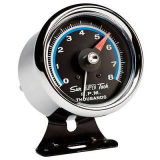 Sunpro Analog Retro Tachometer 0 8,000 3 3/8 Dia Black Face SST802R