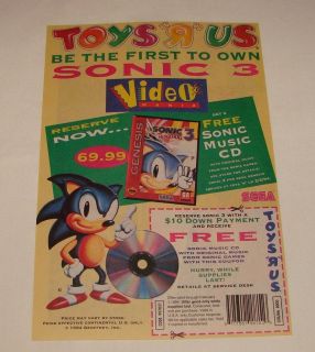 1993 toys r us video game ad page sonic the