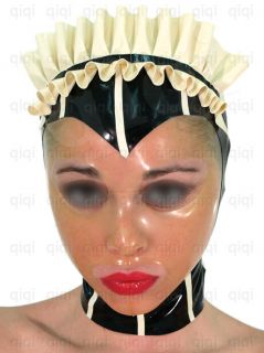 latex rubber hood co stume catsuit servant hi collar from