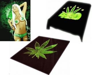 brand new queen size 79 x95 luxury blanket marijuana leaf