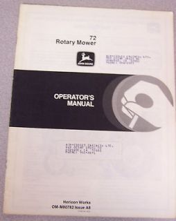 John Deere 72 Rotary Mower Operators Manual OM M80782 Issue A8