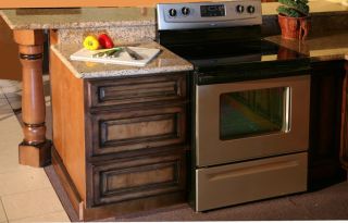 pecan rustic glaze kitchen cabinets finish sample rta  6 99 