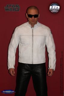 UD REPLICAS Star Wars Empire Leather Racing Jacket Imperial White NEW