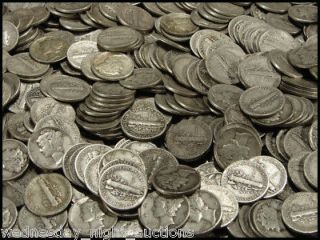 500 old silver mercury dime coin collection lot bonus 43