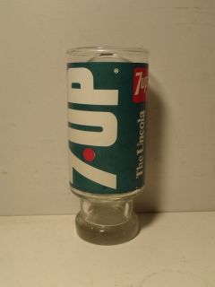 Vintage 7 Up The Uncola Wet & Wild Advertising Footed Glass Retro 16 