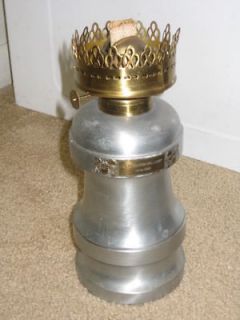 Vintage Aluminum Risdon Mfg Plume Atwood Modulator Oil Lamp Replica 