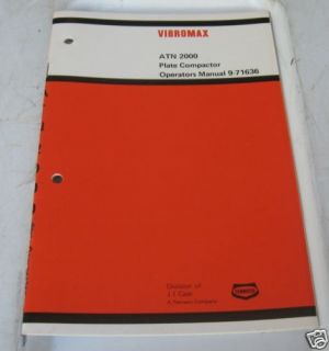 case vibromax atn 2000 plate compactor operators manual time left