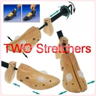 Pair of 2 Way Mens Shoe Tree Stretcher Shaper Shoes w/ Relief Plugs 