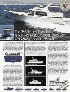 1986 Tollycraft 40 Sun Deck Motor Yacht Collectible Vintage Boat Ad