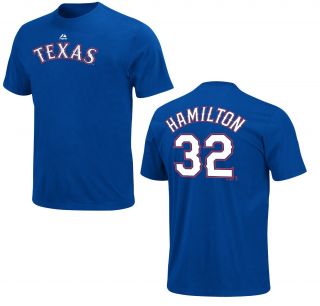 Texas Rangers Josh Hamilton Royal Blue Name and Number Jersey T Shirt 