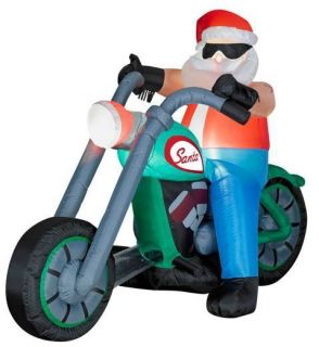    Inflatable Christmas Santa on chopper 4 1 2FT Tall 6 1 2FT Long