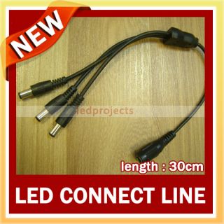 to 3 Port DC Power Splitter Adapter Cable 5 5 x 2 1 mm for LED Strip 