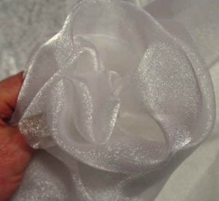 50 Yards 44 White Crystal Organza Sheer Fabric Yardage