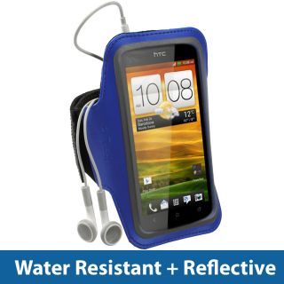 Blue Anti Slip Sports Armband for HTC One X S720e Android Gym Running 