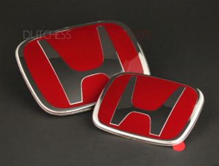 2010 Honda CIVIC Coupe 2DR Red JDM H Front & Rear Emblem Si DX EX LX 
