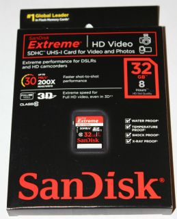 New SanDisk Extreme 32GB SDHC 30MB s Memory Card Class 10 New