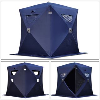 Person Portable Ice Shanty Fishing Shelter Shack Blue Brand New