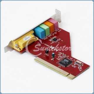 New 4 Channel 5 1 Surround 3D PCI Sound Audio Card CD