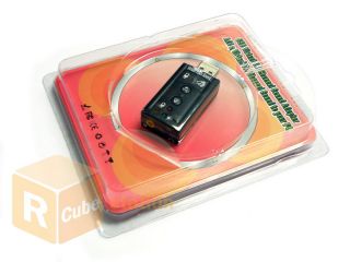 Black USB 7 1 Sound Card Audio Music Mic 3 5mm Adapter Fr Win 7 Laptop 