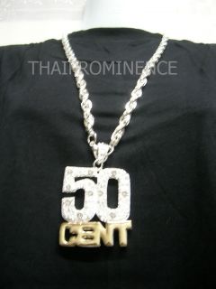 New Luxury Hip Hop Gold Silver Plated 50 Cent Necklace