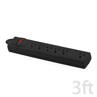 Outlet Power Strip Surge Protector w 3 FT Cord 14AWG 200 Joules 
